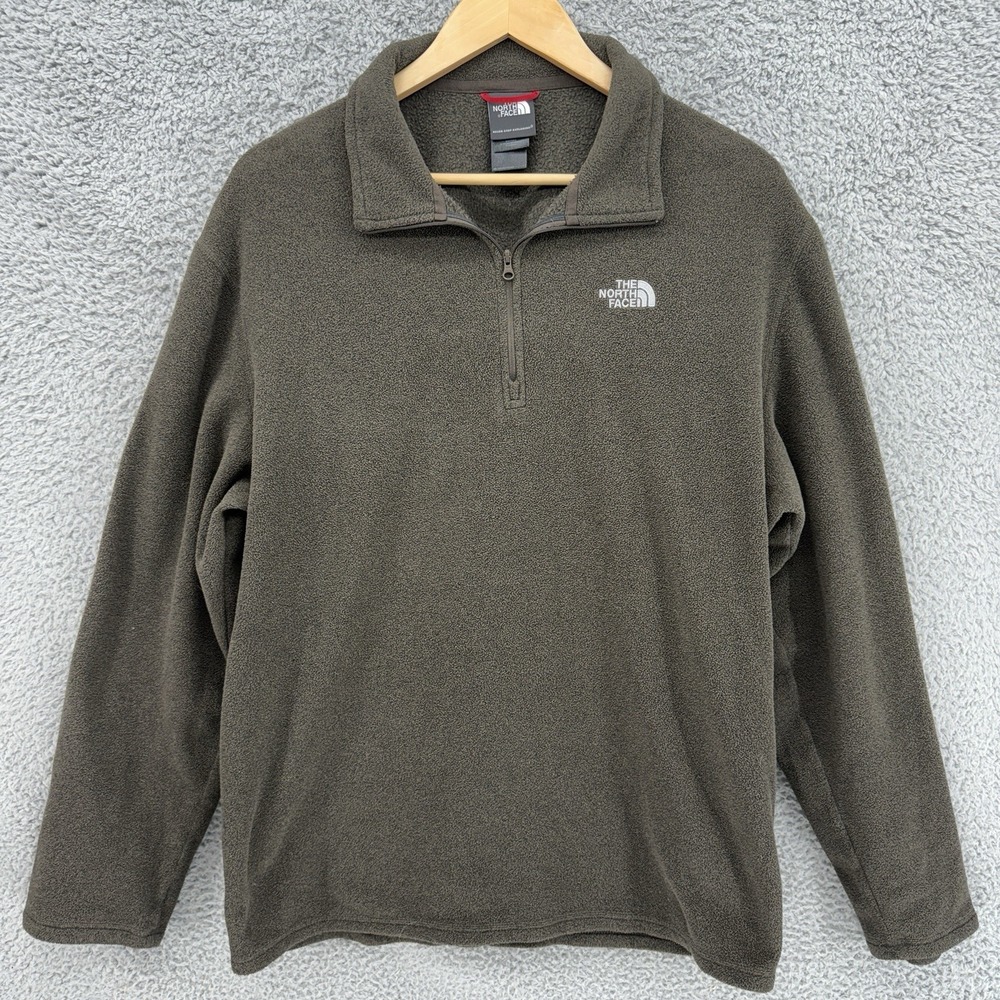 The North Face Men's XL 1/4 Zip Fleece Pullover Sweater‎ – Gray Tan